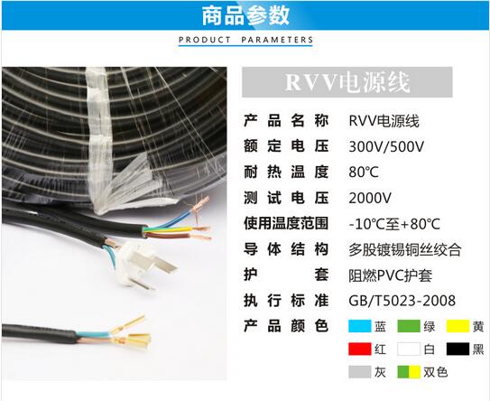 RVV护套线基本参数